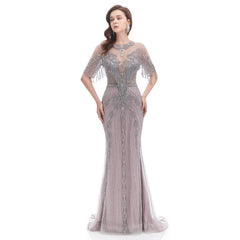 Silver Gray Gatsby Style Formal Evening Dress EN4614