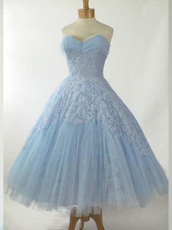 Retro Vintage 50s Tea Length Bridesmaid Dress