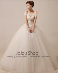 Off Shoulder Ball Gown Wedding Dress Debutante Dress