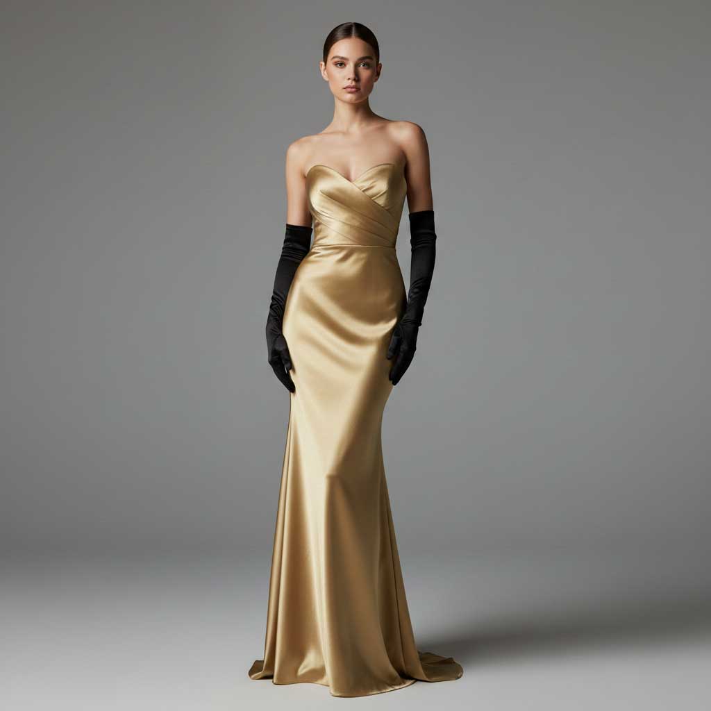 Black Long Opera Satin Gloves for Gala, Black Tie and Formal Events