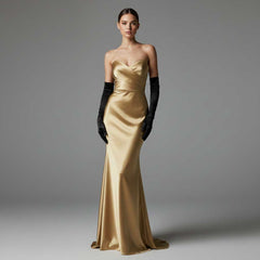 Black Long Opera Satin Gloves for Gala, Black Tie and Formal Events