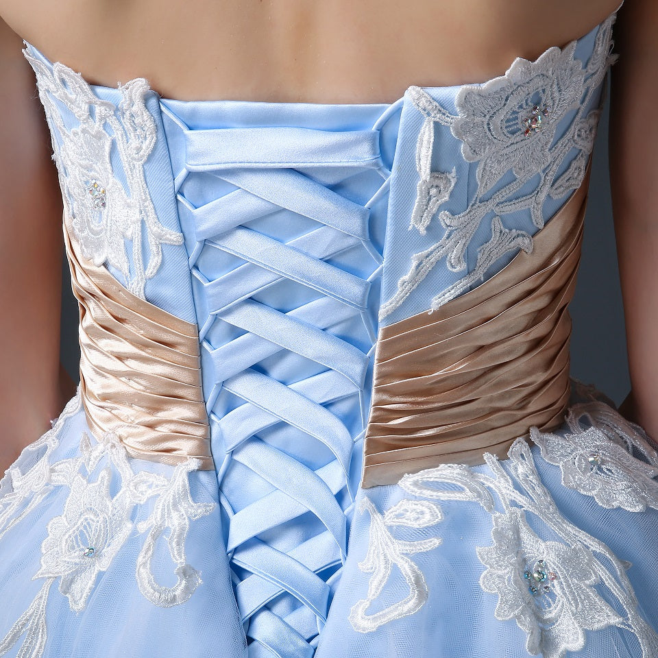 Blue Retro 50s Tea Length Prom Dress Formal Dress CC3005