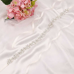 Narrow Jeweled Sash with Rhinestone Crystals SA2101