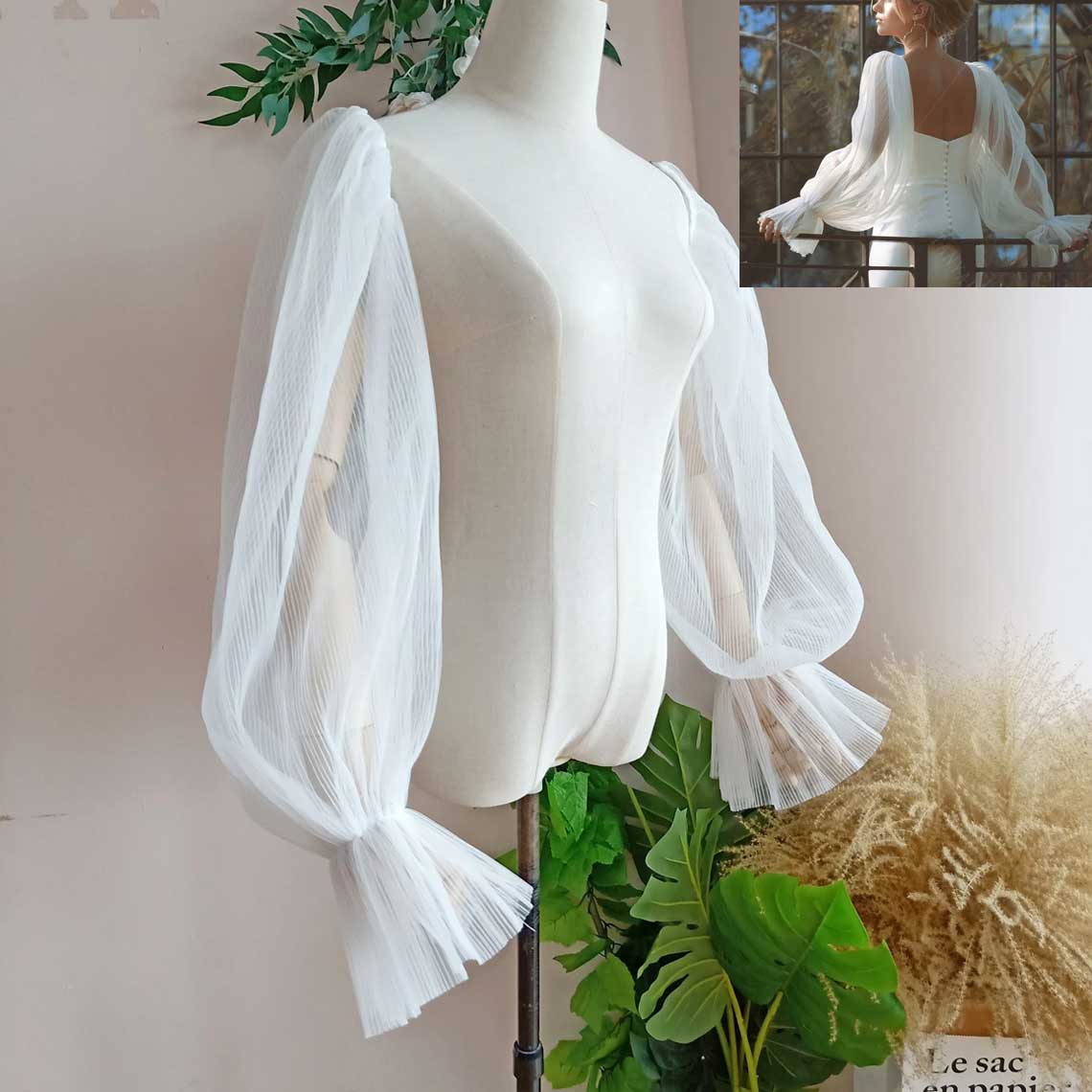 Detachable Lantern Sleeves for Wedding Dress SL3001