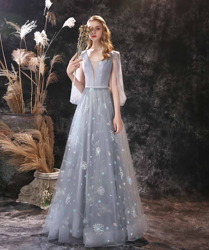 Gray Maxi Snow Flake Sequins Formal Prom Evening Dress EN3905Gray Maxi Snow Flake Sequins Formal Prom Evening Dress EN3905