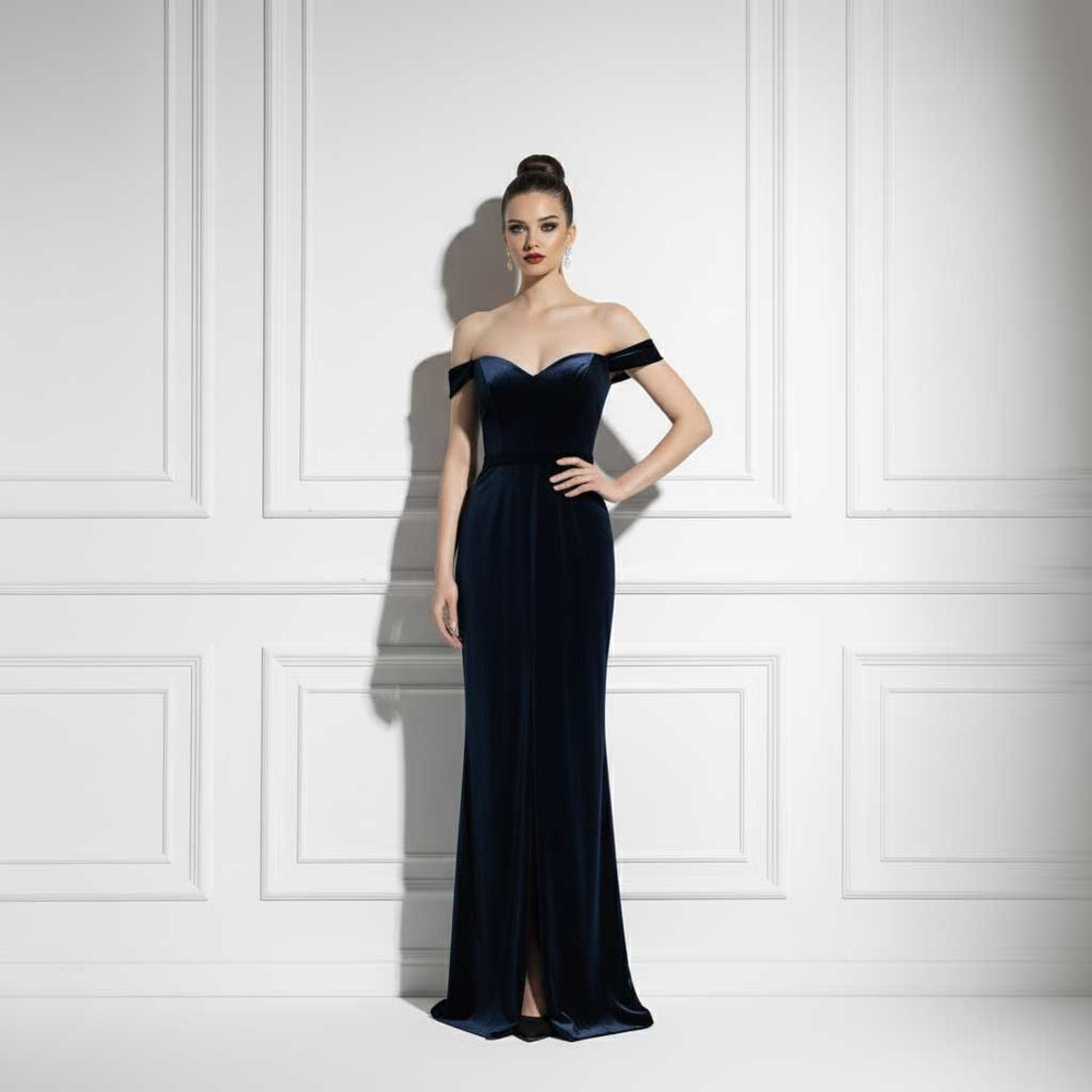 Navy Blue Maxi Velvet Formal Prom Evening Dress TS2601 Size 4 / Navy Navy Blue Maxi Velvet Formal Prom Evening Dress TS2601 Size 4 / Navy