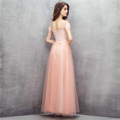 Peach Maxi Formal Home Coming Evening Dress with Lace EN1001