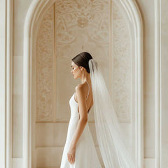 Long Chapel Length Tulle Wedding Veil VL3010