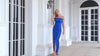 Royal Blue Maxi Formal Prom Evening Dress with Side Slit EN5714