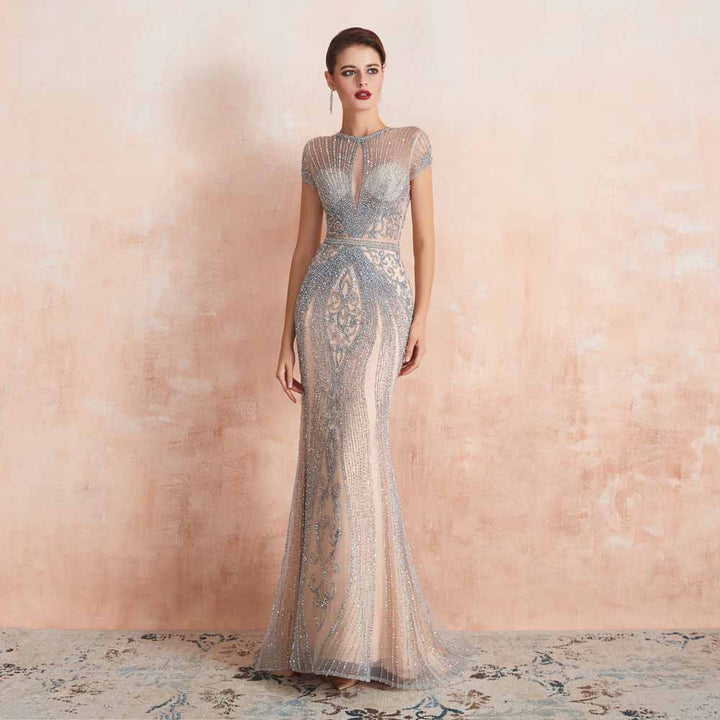 Retro Hollywood Fitted Maxi Formal Evening Dress EN3404