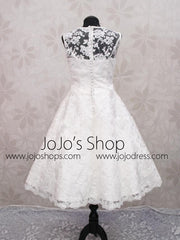 Vintage Tea length Lace Wedding Dress DV2046