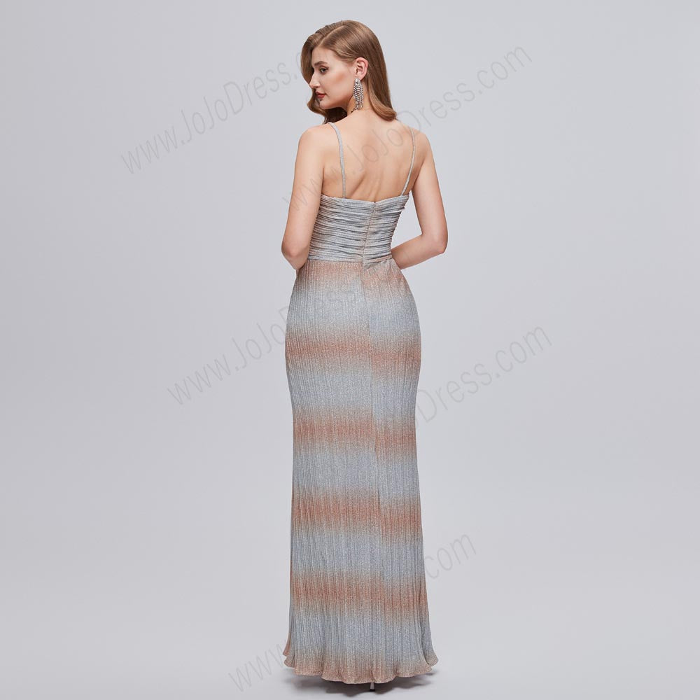 Silver Ombre Maxi Formal Prom Evening Dress EN5203