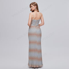 Silver Ombre Maxi Formal Prom Evening Dress EN5203