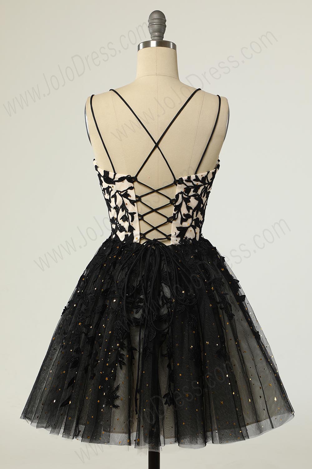 Black Lace Cocktail Prom Semi Formal Dress EN5704