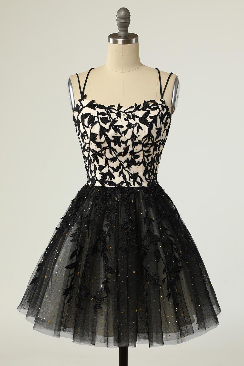 Black Lace Cocktail Prom Semi Formal Dress EN5704