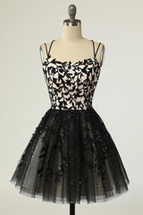 Black Lace Cocktail Prom Semi Formal Dress EN5704