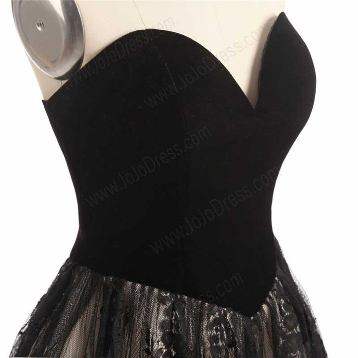 Elegant Black Lace Short Cocktail Dress EN1011