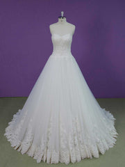Ball Gown Lace Wedding Dress with Sweetheart Neckline RH1601