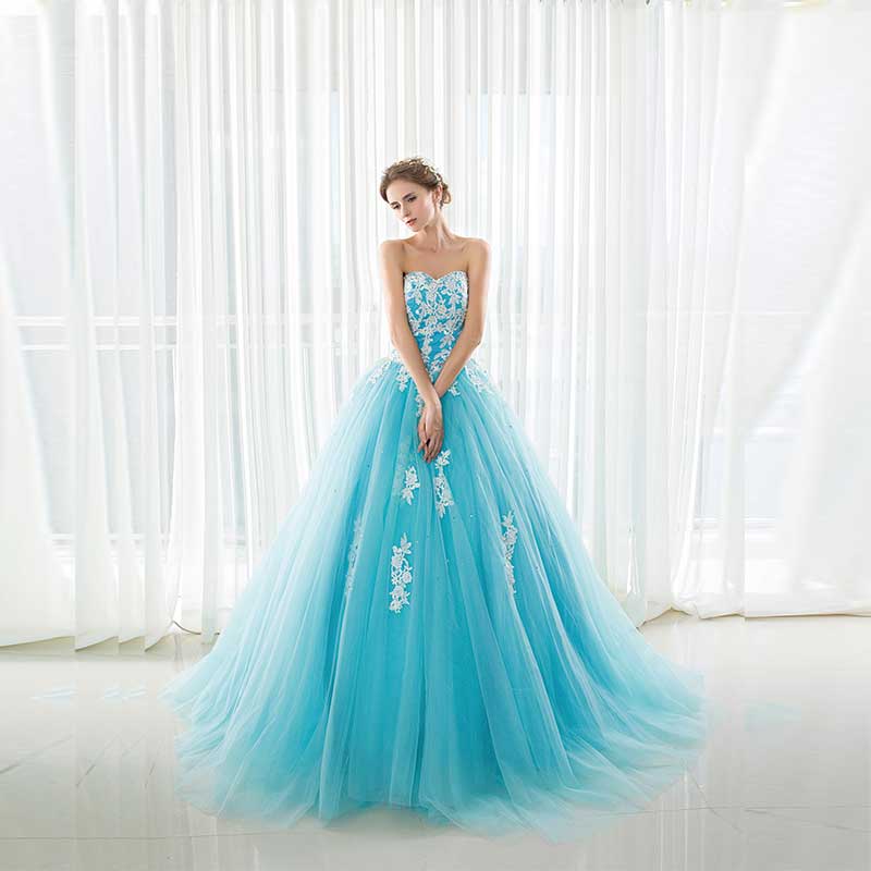 Cinderella Blue Lace Ball Gown Formal Evening Sweet Sixteen Dress EN901 Size 2 / Blue Cinderella Blue Lace Ball Gown Formal Evening Sweet Sixteen Dress EN901 Size 2 / Blue