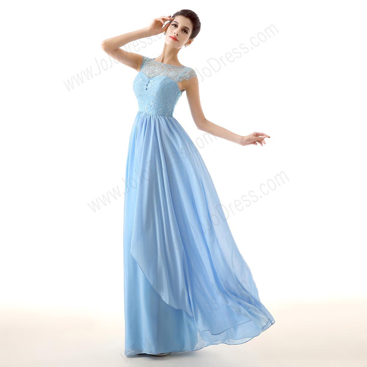 Pastel Blue Vintage Style Formal Prom Evening Dress EN138