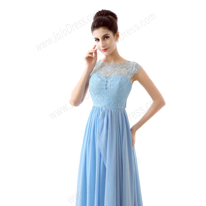 Pastel Blue Vintage Style Formal Prom Evening Dress EN138