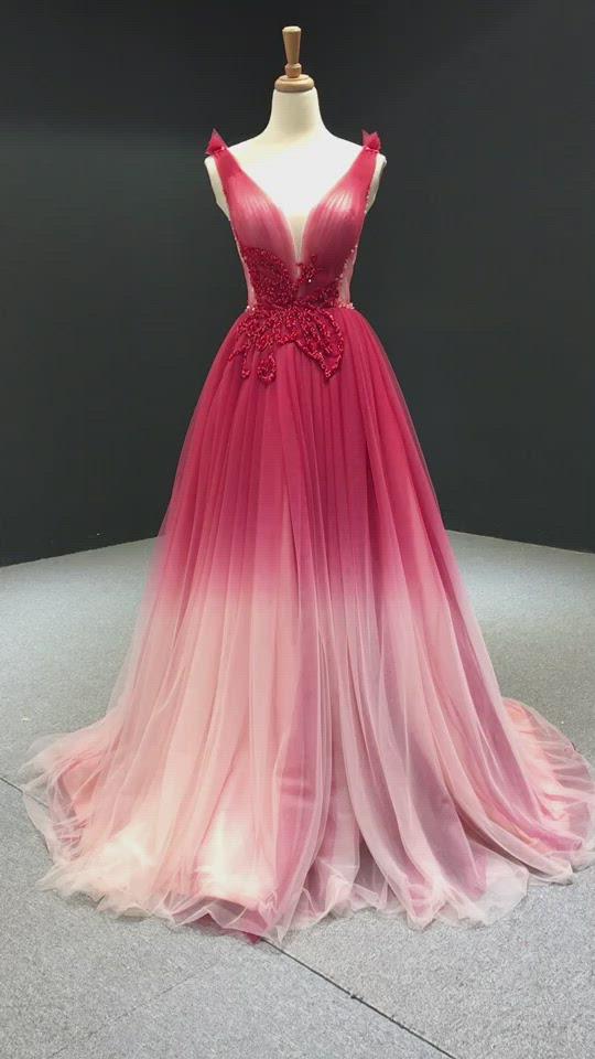 Changing Color Pink Fuschia Prom Dress – JoJo Shop