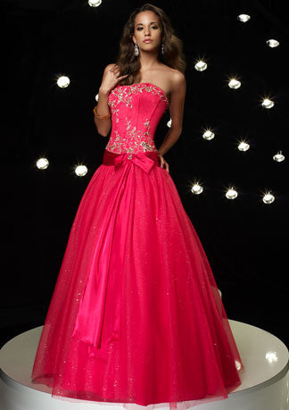 Strapless Emboridered Ball Gown Home Coming Dress HB116A