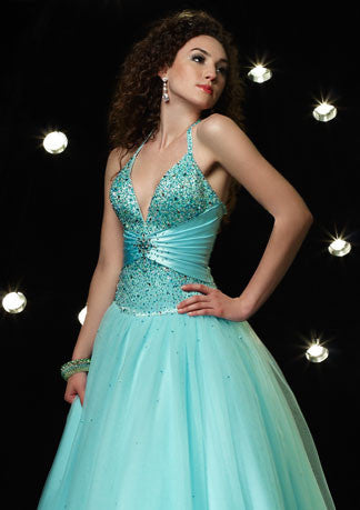 Halter V Neck Ball Gown Home Coming Dress HB121A