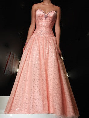 Strapless Blush Pink Ball Gown Homecoming Dress HB127A