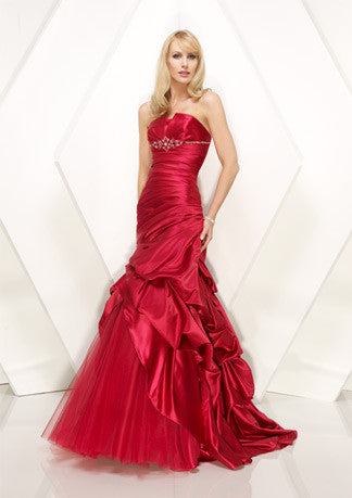 Elegant Red Fit And Flare Formal Prom Evening Dress HB129A