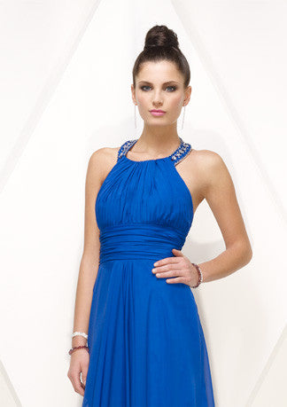 Grecian Blue Halter Formal Prom Evening Dress HB138A Grecian Blue Halter Formal Prom Evening Dress HB138A