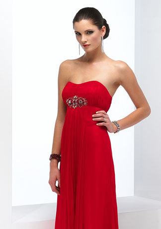 Strapless Red Empire Floor Length Evening Formal Dress HB142A Size 16 / Red Strapless Red Empire Floor Length Evening Formal Dress HB142A Size 16 / Red