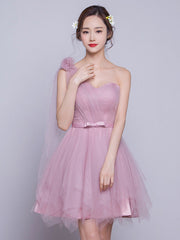 One Shoulder Short Bridesmaid Dress