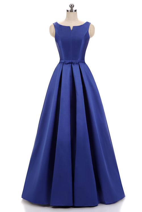 Blue Modest Floor Length Formal Occasion Dress