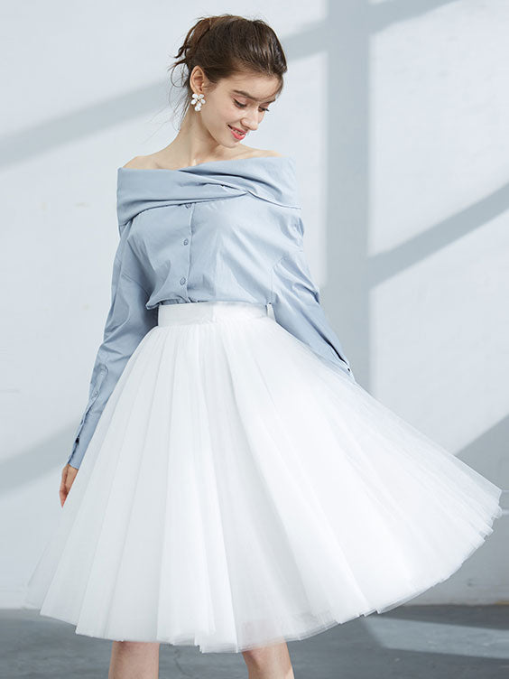 knee length skirts and dresses Short Tulle Skirt Size 6 / Ivory SILHOUETTE Color:ECRU/GREY is a must natamals looking breathtaking in