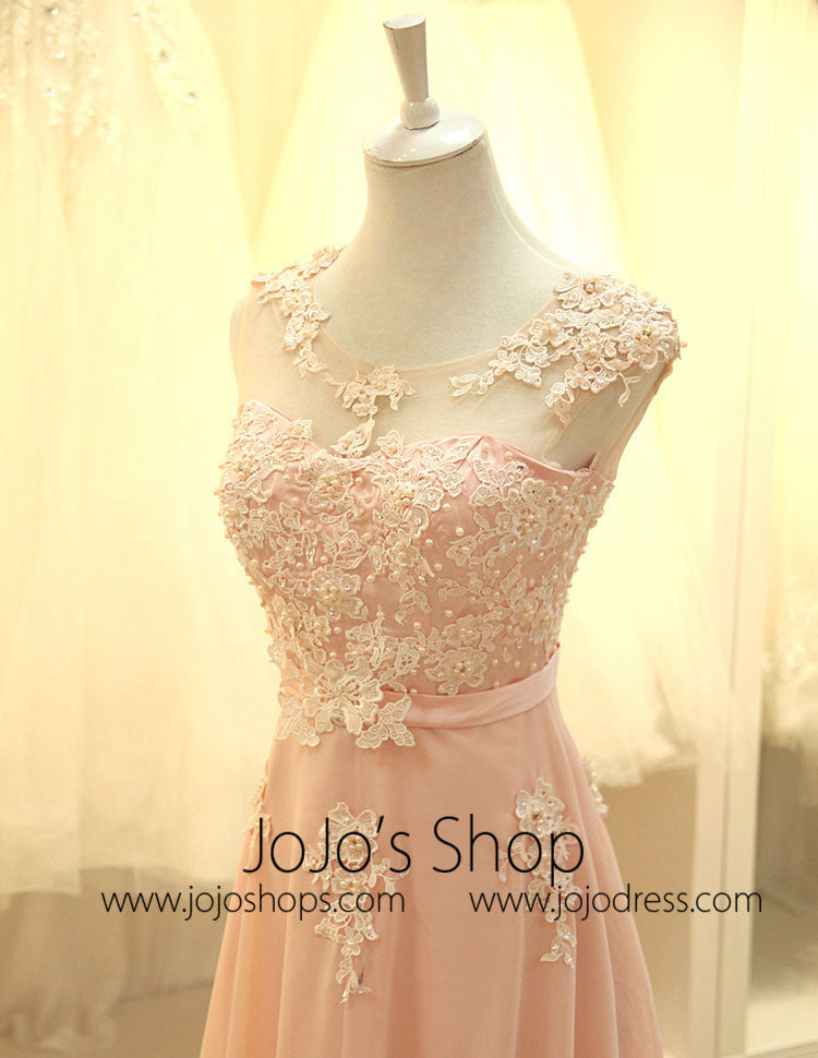 Grecian Modest Lace Chiffon Formal Prom Pageant Evening Dress