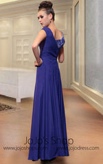 Purple Jeweled Evening Prom Formal Dress