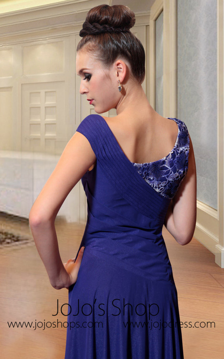 Purple Jeweled Evening Prom Formal Dress