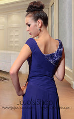 Purple Jeweled Evening Prom Formal Dress