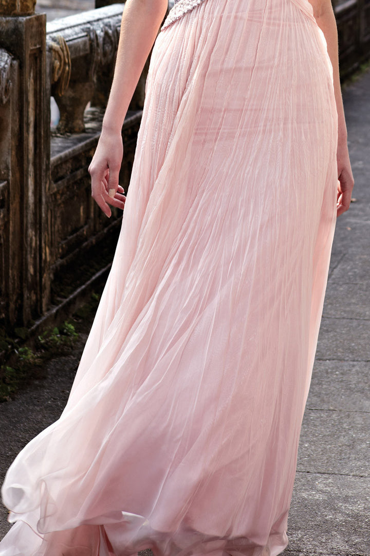 Blush Pink Grecian One Shoulder Prom Dress SA80168 X-Large