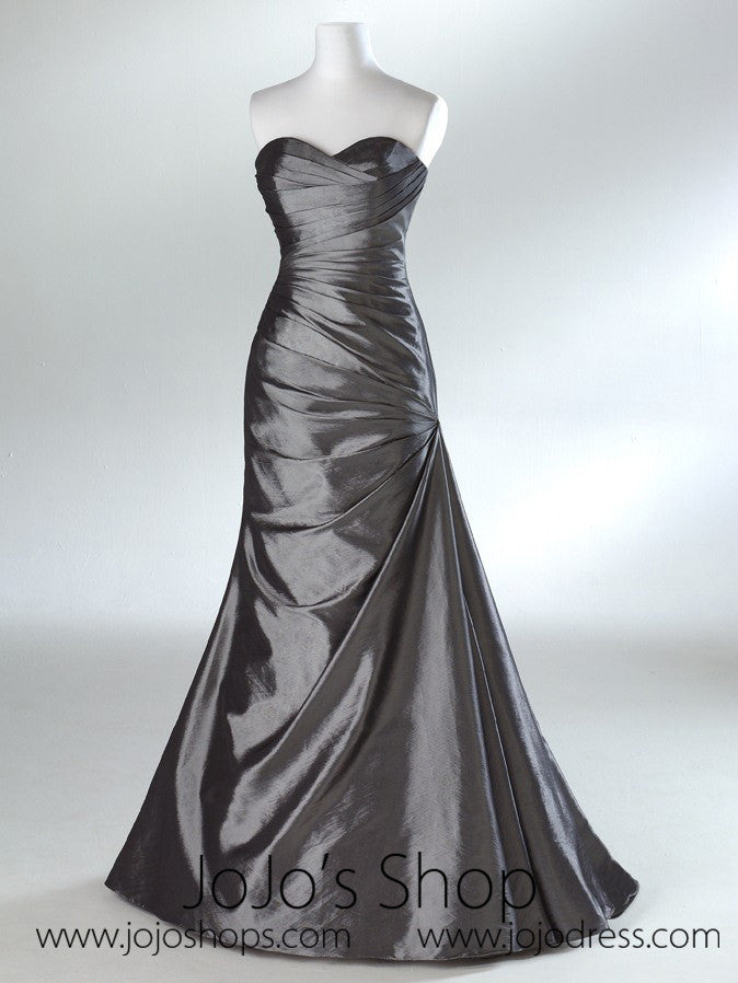 Silver Gray Sweetheart Fit and Flare A-line Formal Prom Evening Dress HA2011C