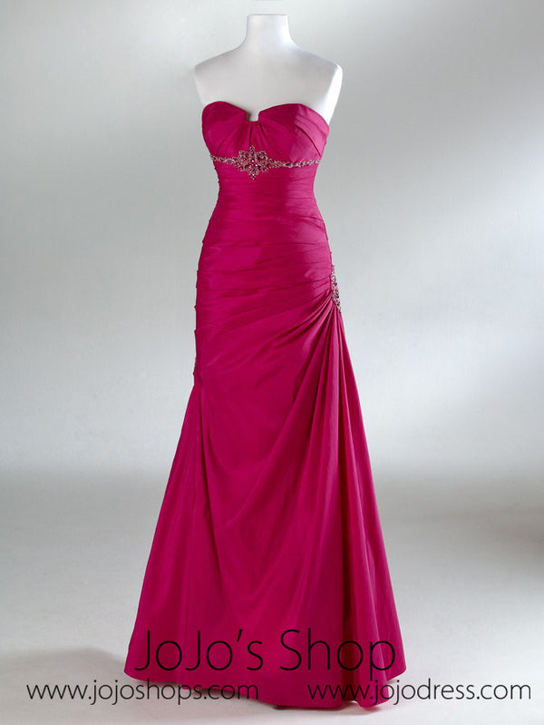 Hot Pink Fuschia Ruched Formal Prom Evening Dress HB2013B