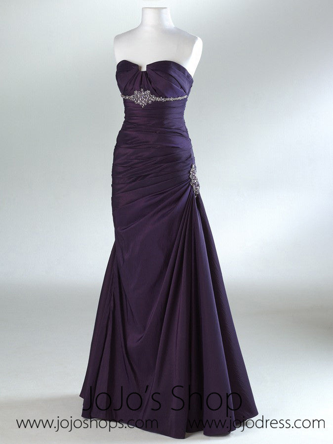 Purple Strapless Graduation Prom Formal Dress HB2013C