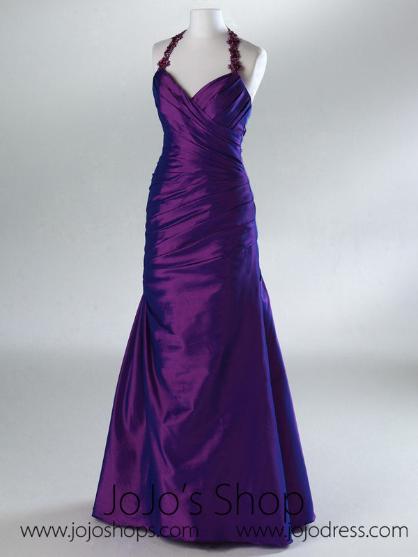 Purple Strapless Fit And Flare Formal Prom Evening Dress HB2014B