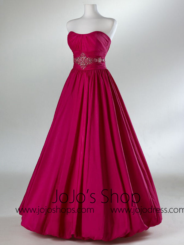 Pink Ball Gown Bubble Hem Formal Graduation Prom Evening Dress HB2016A