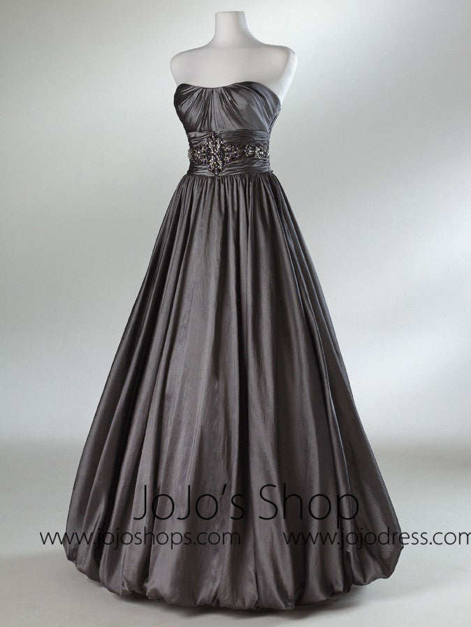 Gray Ball Gown Bubble Hem Formal Graduation Prom Evening Dress HB2016B Size 4 / Gray Gray Ball Gown Bubble Hem Formal Graduation Prom Evening Dress HB2016B Size 4 / Gray