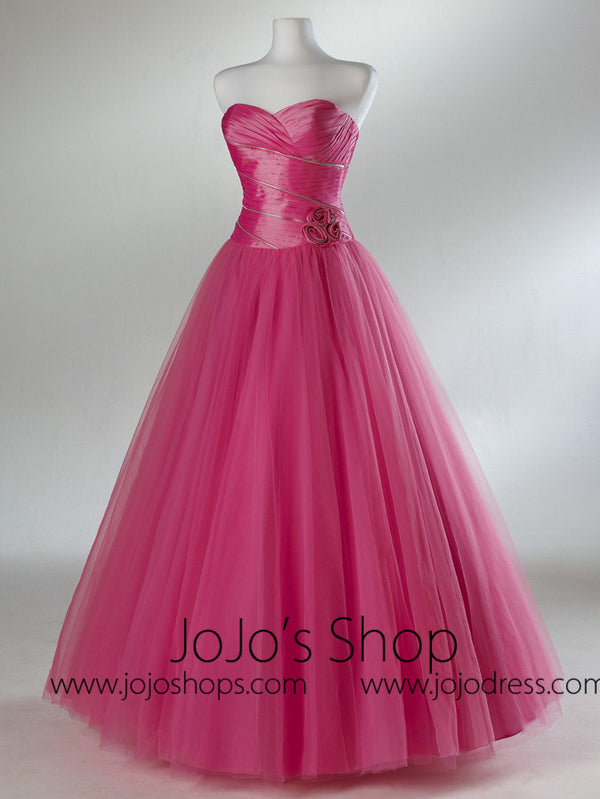 Pink Strapless Ball Gown Formal Prom Sweet Sixteen Dress HB2018A