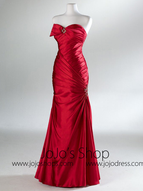 Red Fit And Flare Classy Formal Prom Evening Dress HB2021B