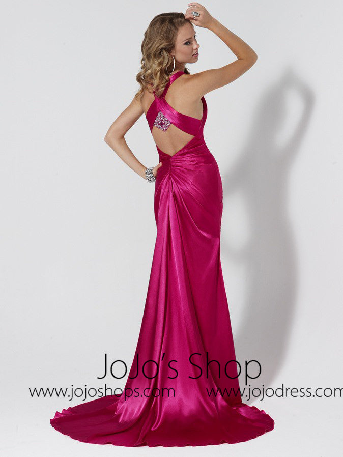 Red Cross Back Formal Prom Evening Bridesmaid Dress HB2022D