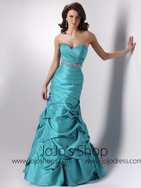 Blue Turquoise Strapless Graduation Prom Formal Dress HB2023C